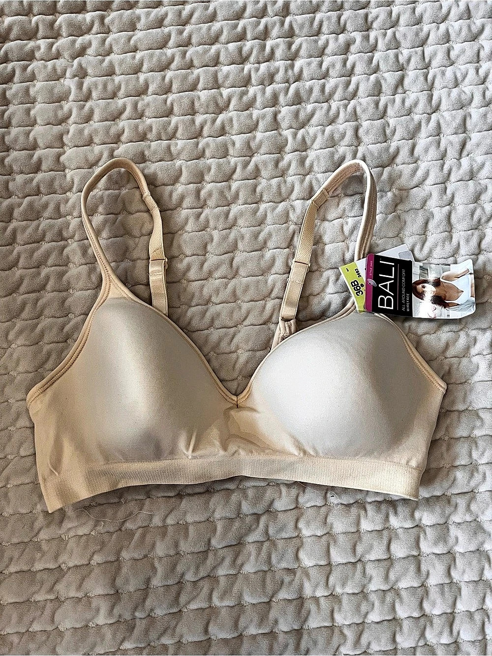 Bali All-Around Comfort Wirefree Bra in Beige Size 36B NWT